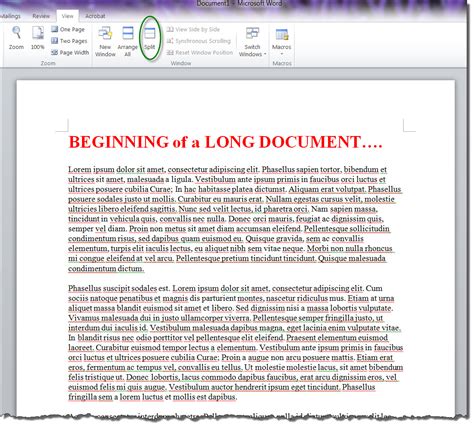 split view  edit   parts   word document