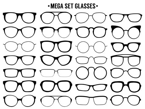 many types of glasses custom designed illustrations ~ creative market