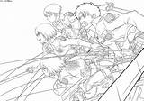 Titan Attack Lineart Shingeki Kyojin Aot Mikasa Eren Armin Attaque Colossal Fighting Ink Xcolorings Colorear Colouring Squad Zoe Hange Mädchen sketch template