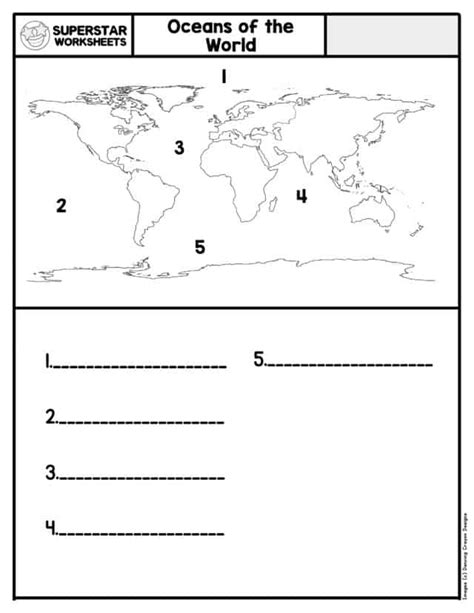 continents oceans worksheets superstar worksheets