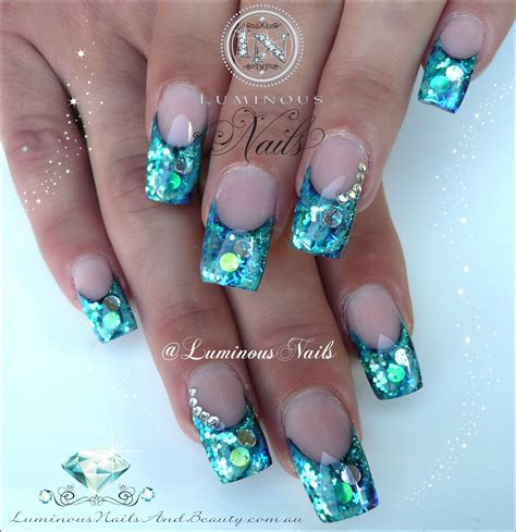 luminous blue nails luminous nails nail designs
