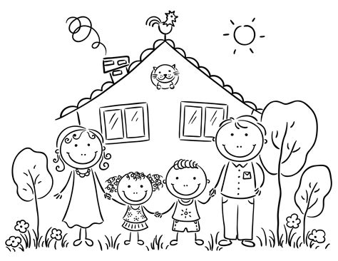 printable happy family coloring pages  kids