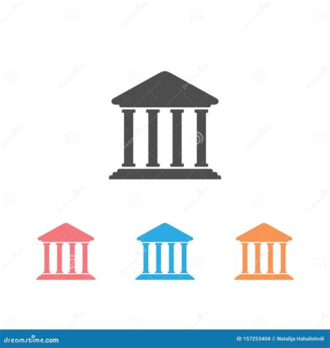 bank icon set symbol  white background stock vector illustration  icon building