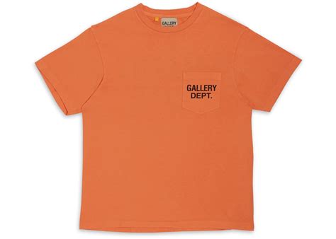 gallery dept logo pocket  shirt orangeblack mens