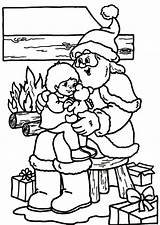 Christmas Pages Coloring Story Getcolorings Sitting Boy Little sketch template