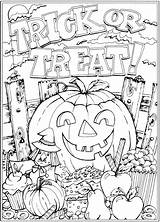 Halloween Coloring Pages Adult Printable Fall Sheets Coloriage Kids Adults Books Book Autumn Scenes Colouring Haven Creative Printables Dover Publications sketch template