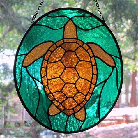 stained glass turtles images  pinterest fused glass sea