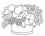 Coloring Flower Basket Pages Drawing Sketch Flowers Color Heather Drawings Simple Different Rose Sketches Nature Paintingvalley Easter Girl American Rocks sketch template