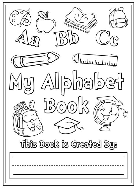 printable alphabet book cover printablee