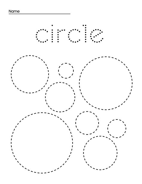 prinatble circle trace worksheet