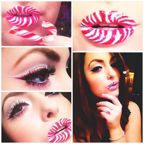 Candy Cane Lips Makeup By Moi Lip Makeup Makeup Halloween Face Makeup