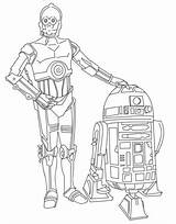 Coloring Wars Star Pages C3po Printable 3po R2 sketch template