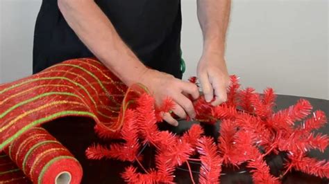 how to make a christmas wreath with deco poly mesh youtube
