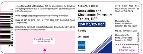 Amoxicillin And Clavulanate Tablets Fda Prescribing Information Side