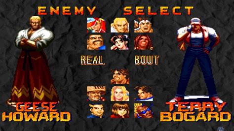 real bout fatal fury  characters ps youtube