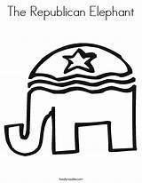Republican Elephant Coloring Getdrawings Getcolorings Drawing sketch template