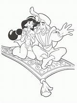 Coloring Aladdin Jasmine Pages Carpet Magic Ride Book Library Clipart sketch template