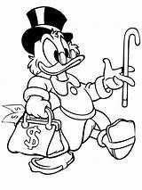 Duck Dagobert Geld Scrooge Donald Coloring Kleurplaten Pages Mcduck Disney Schwarz Uncle Weiss Ducktales Mickey Money Cartoon Finance Ducks Euro sketch template