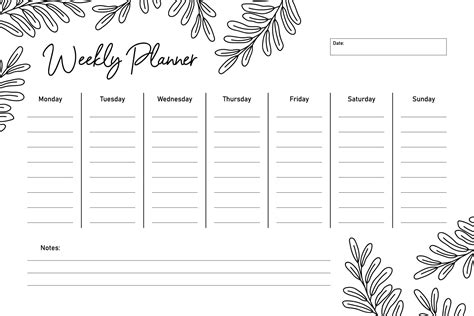 weekly planner vector art icons  graphics