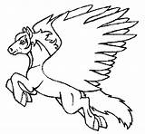 Coloring Pegasus Flying Unicorn Pages Winged Coloringcrew Simo Colored sketch template