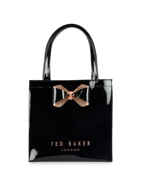 ted baker peticon small bow trim shopper bag  black lyst