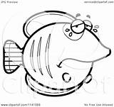 Sad Coloring Butterflyfish Cartoon Crying Clipart Outlined Vector Thoman Cory Designlooter Royalty sketch template