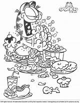 Garfield Coloring Eat Pages Book Print Carbohydrates Library Food Dessert Them Collect Own Many There sketch template