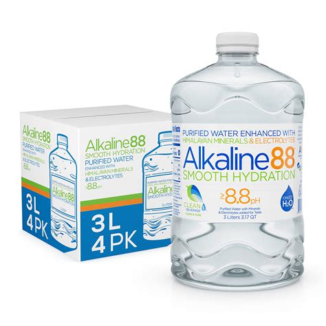 Alkaline88 Purified Ionized Alkaline Water 3 Liter Bottles Pack