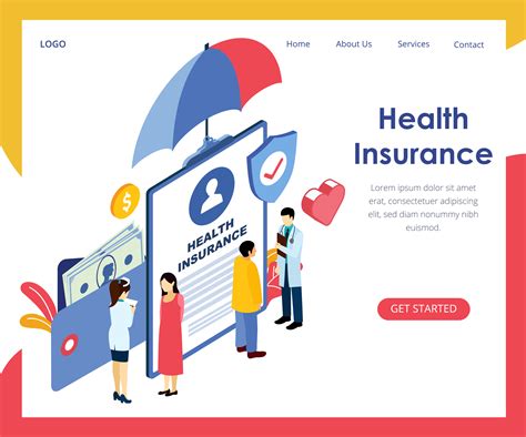 health insurance web page  vector art  vecteezy