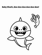 Pinkfong Doo Tiburon Coloringonly Coloring4free Sharks sketch template