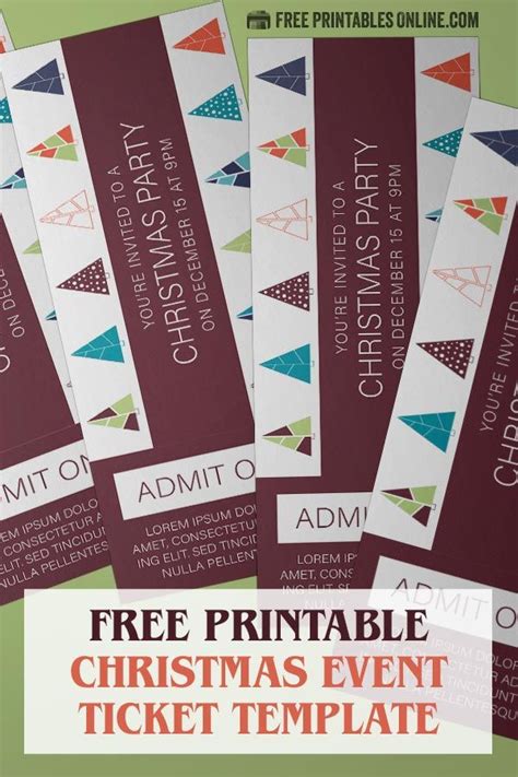 christmas event ticket template  printables