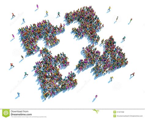 people putting  pieces  concept stock illustration image