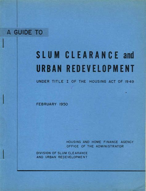 guide  slum clearance  urban development  outlines