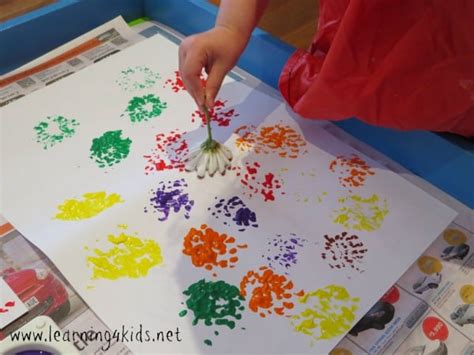 flower printing learning  kids