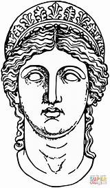 Coloring Hera Goddess Pages Greek Mythology Drawing Printable sketch template