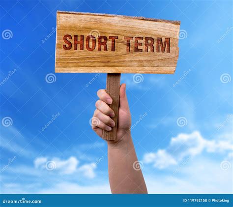 short term wooden sign stock photo image  investment