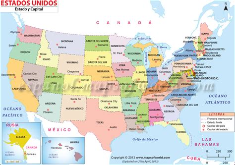 estados unidos estados y capitales mapa ee uu mapa con los estados y