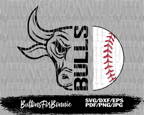 bulls baseball svg bulls svg baseball svg cut file sports etsy