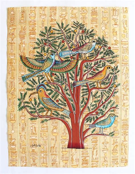 Tree Of Life Mural Ancient Egyptian Papyrus Painting Egyptian