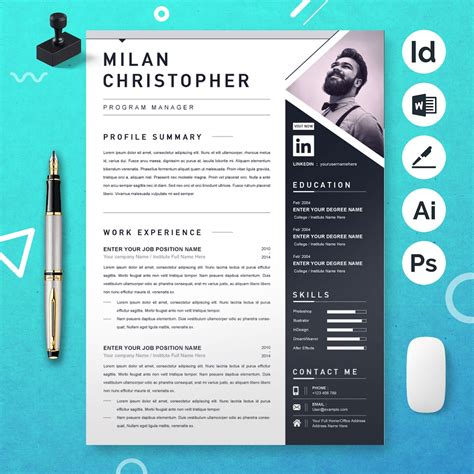 page professional simple graphic designer resume template word clean