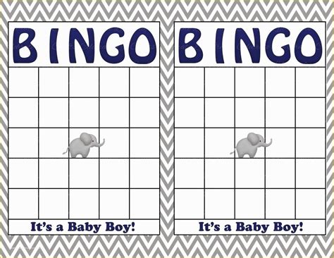 baby shower bingo blank template  baby bingo blank template
