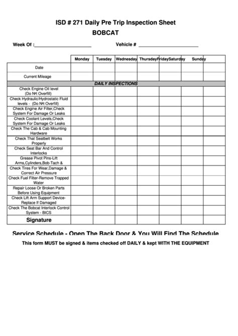 top  daily pre trip inspection form templates