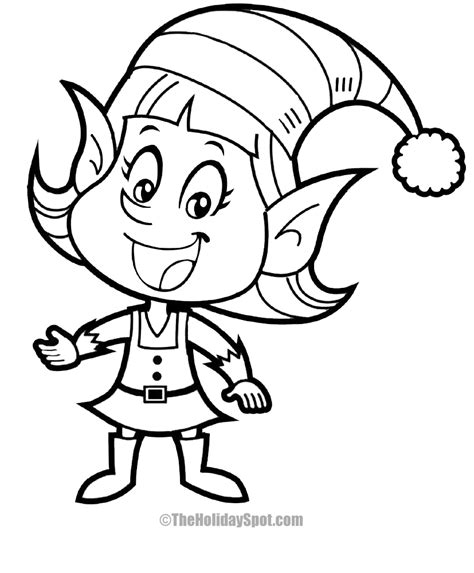 girl elf coloring pages  kids