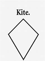 Kite Clipart Shapes Printable Geometry Shape Coloring Kids Clip Drawing Drawings Outline Kites Color Words Line Quatrefoil Pages Simple Cliparts sketch template