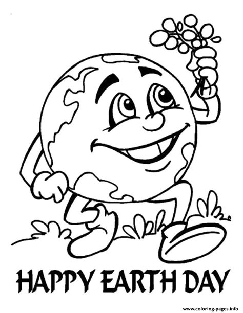 earth day happy kids coloring page printable
