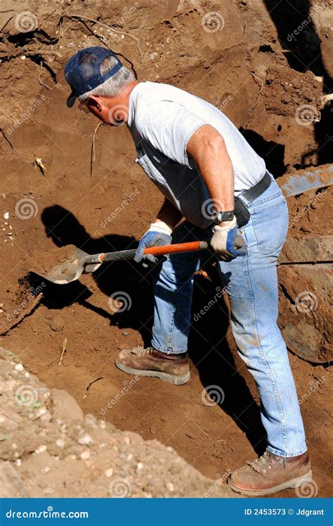 man digging stock  image