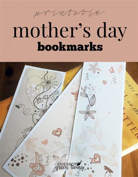 mothers day printable bookmarks  spot green living