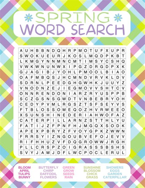 printable spring word search prudent penny pincher