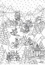 Winter Sports Coloring Large Pages sketch template