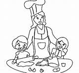 Cocinera Mom Cuoco Colorare Cocinando Madre Disegni sketch template